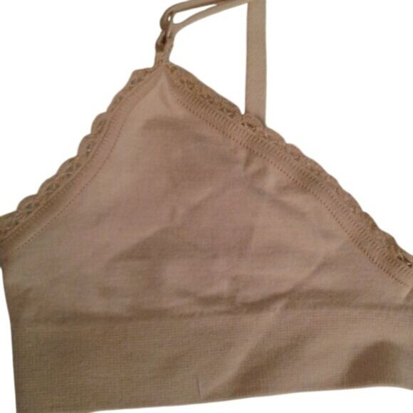 Wacoal Size 30 Bralette Beige Soft Cup Wireless Adjustable Straps Stretch NEW - Picture 2 of 7